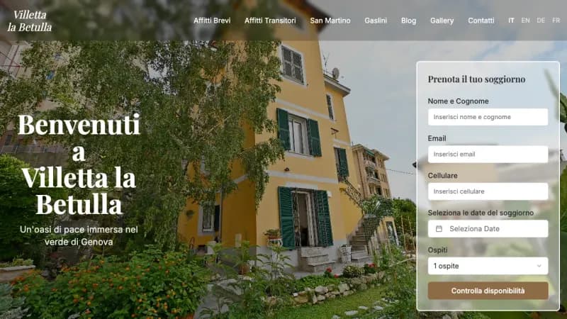 Case study Villetta La Betulla: 35% prenotazioni dirette con sito LAMPO